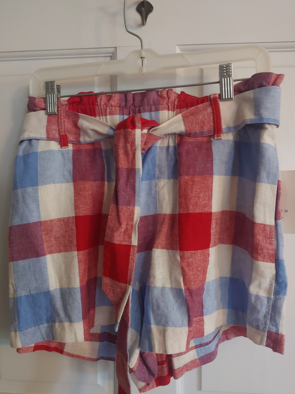 Red & Blue Plaid Women's Shorts